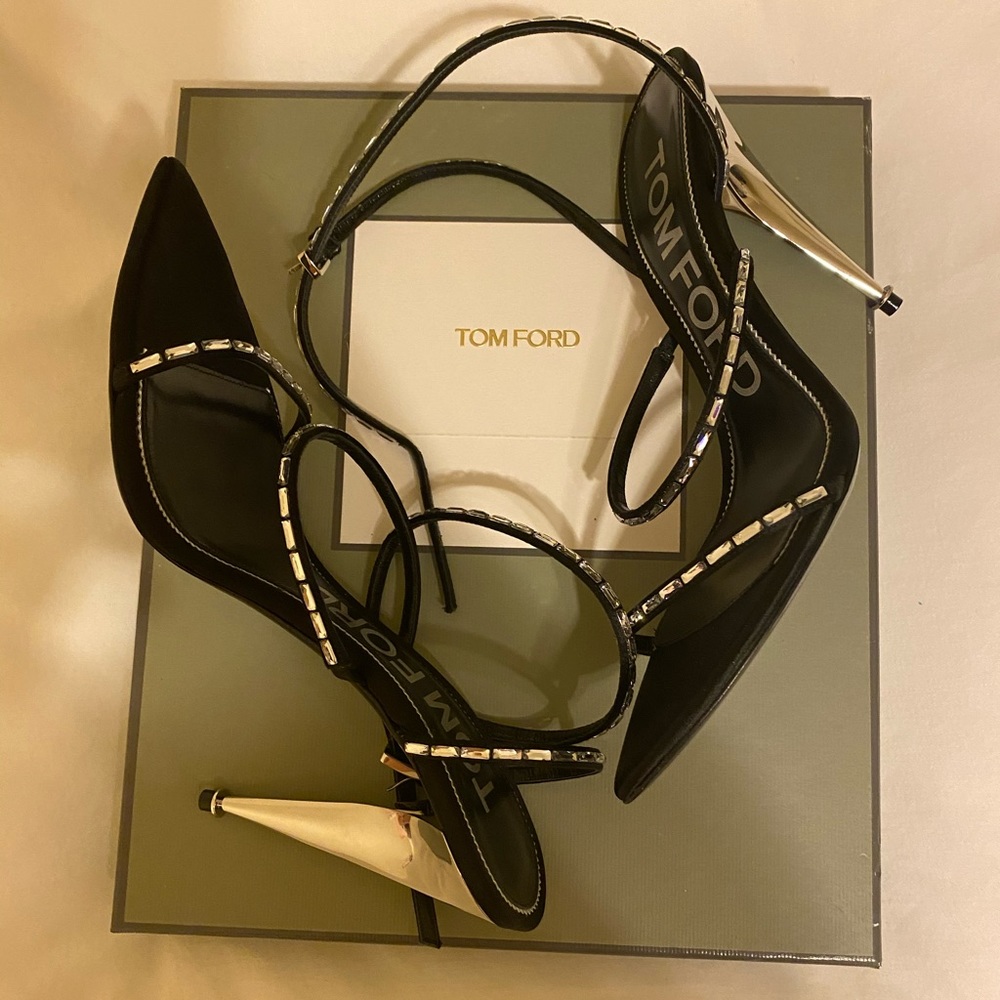 Tom Ford Crystal Strappy Heels 💎